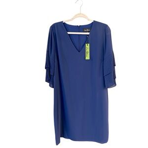 Sam Edelman Pleat Sleeve Shift Dress; size 10;  Color is Blueberry.